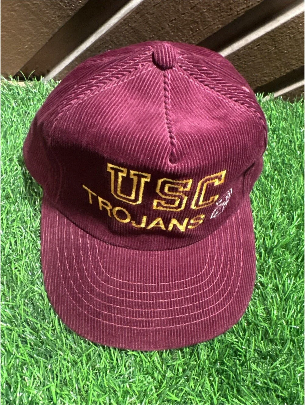 VTG 80’s USC Trojans Corduroy SnapBack By Yupoong Rare DS NWOT